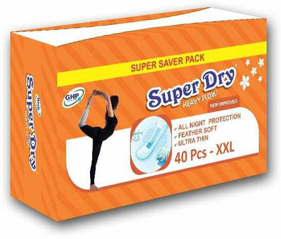 

Superdry Present all night safe feather soft XXL ultra pack of 40 pcs Sanitary Pad(Pack of 40)