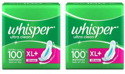 

whisper Ultra Clean 15 + 15 Pad Sanitary Pad Sanitary Pad(Pack of 2)