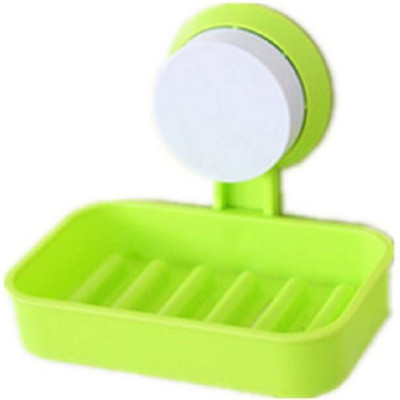 

Everyday shop Single Layer Soap Box Suction Cup Holder Rack Bathroom Shower Soap Dish Hanging Tray Wall Holder Storage Holder(Green)