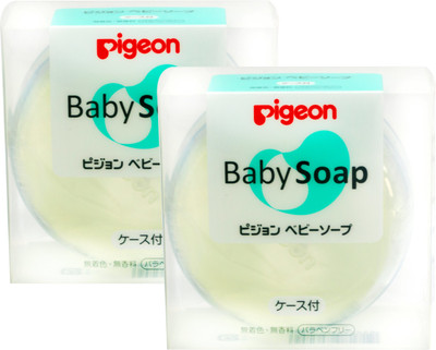Pigeon BABY TRANSPARENT SOAP W CASE, COMBO(2 x 90 g)