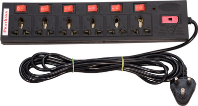 prathana 6+6 SOCKET PROTECTOR 6  Socket Extension Boards(Black, 3.5 m)