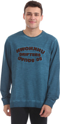 FLYING MACHINE Full Sleeve Applique Men Sweatshirt