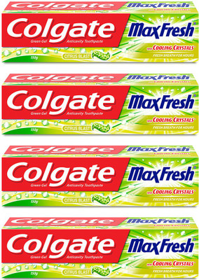 

Colgate Toothpaste, Maxfresh Citrus Blast Green- 150gm Toothpaste(600 g, Pack of 4)