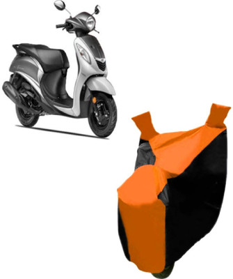 Autocraft Two Wheeler Cover for Yamaha(Fascino, Orange)