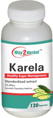 

Way2Herbal Karela 120 capsules (Pack of 4)(450 mg)