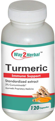

Way2Herbal Turmeric 120 capsules (Pack of 4)(300 mg)