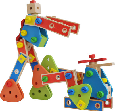 Trinkets & More - Nut Construction Assembling Set | Model Building Blocks Toy | DIY Mechanical KIT | STEM Learning Kids 4 Years + (70 Pieces)(Multicolor)