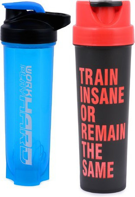 ALLIEDSALESINDIA 700 ml Plastic Shaker(Pack of 2, Red, Blue, Black)