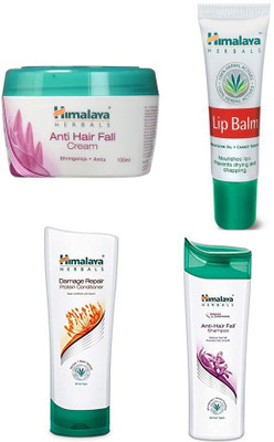 

Himalaya anti hair fall cream, anti hair fall shampoo, damgse conditionar, lip balm(Set of 4)