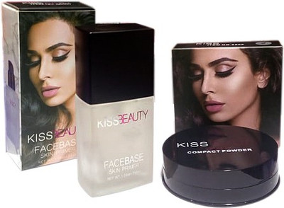 

Kiss Beauty Face Base Skin Primer and matte compact power combo(Set of 2)