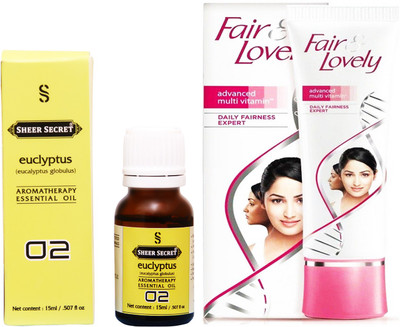 

Sheer Secret Euclyptus Essential Oil 15 ml and Fair & Lovely Advance Multi Vitamin Cream 80 Grams(Set of 2)