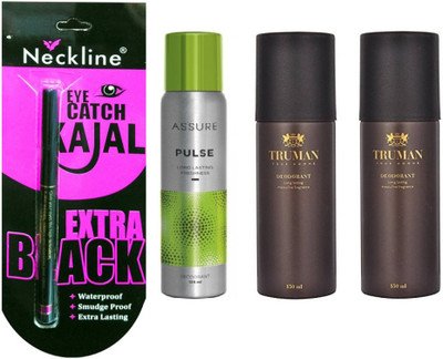 

truman body spray and nackline kajal(Set of 4)