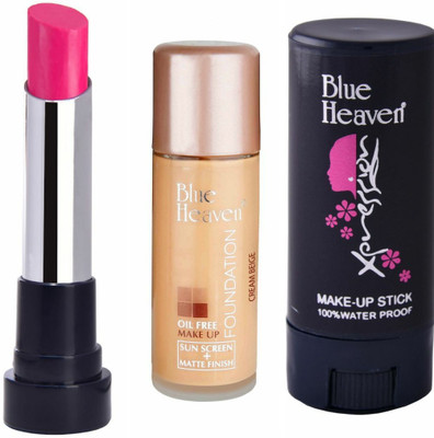 

Blue Heaven lipstick innocence & make up stick & foundation oil free(Set of 3)