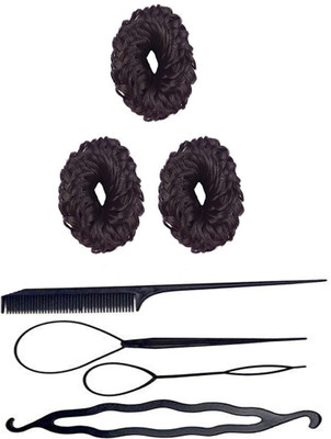 

sr enterprises hair fashion curly juda and diy kit tools[pack of 7pcs](Set of 7)