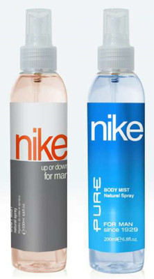 

Nike Up or Down for Men + Pure for Men 200ML Body Mist - For Men(400 ml, Pack of 2)