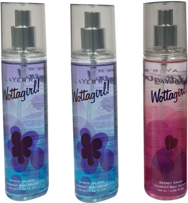 

layer'r MYSTIC ISLAND AND SECRET CRUSH ( PACK OF 3 Body Spray - For Women(135 ml, Pack of 3)