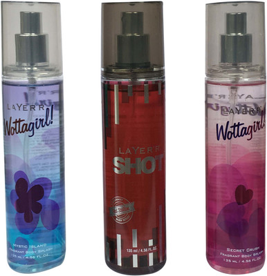 

LAYER'R MYSTIC ISLAND, RED STALLION AND SECRET CRUSH (PACK OF 3) Body Spray - For Men & Women(135 ml)