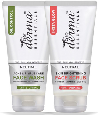 True Derma Essentials Oil Control Face Wash + Insta Glow Face Scrub Face Wash(200 g)