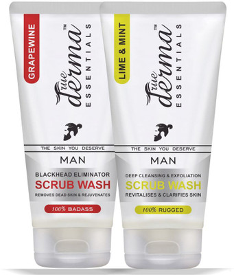 

True Derma Essentials Grapewine (Blackhead Eliminator) + Line-Mint (Deep Cleansing) Scrub Wash Face Wash(200 g)