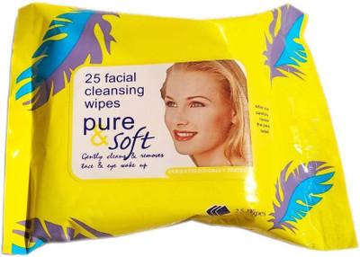 

VEEMIXX FACIAL/FACE TISSUES -Wet-MAKEUP REMOVER-Soft Tissue Paper Face Cleanser/Cleaning Wipes (25 Wipe Pcs in pack-Yellow)