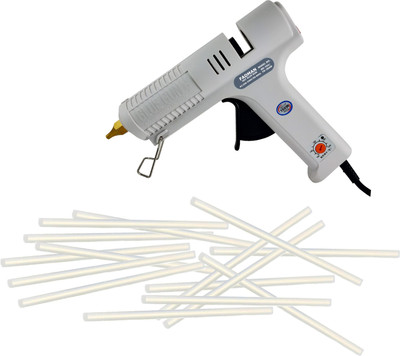 FADMAN White Copper Nozzel 150W High Professional Industrial Hot Melt Glue Gun with Sticks(11MM-15STICKS) Adjustable Temperature Corded Glue Gun(11 mm)