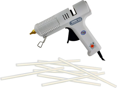 FADMAN White Copper Nozzel 150W High Professional Industrial Hot Melt Glue Gun with Sticks(11MM-8STICKS) Adjustable Temperature Corded Glue Gun(11 mm)