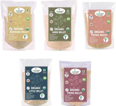 

hathmic Organic Millets Pack of 5 (Kodo Millet, Proso Millet, Little Millet, Foxtail Millet & Barnyand Millet) 500g Each , Proso Millet(2.5 kg)