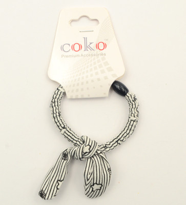 

COKO HAIR ROPE WITH BUNNY EARS Rubber Band, Hair Band(Black, White)