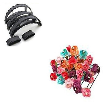 

S R Enterprises hair banana bumpit hair juda pin flower pack of 25pcs Hair Accessory Set(Multicolor)