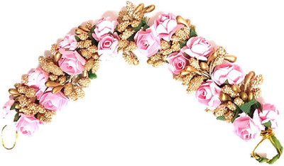 

Gayatri Designer Hair Gajra Hair Accessory (1004-8PG) Hair Accessory Set(Pink, Gold)