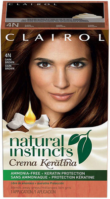 

Clairol Natural Instincts Semi-Permanent Hair Color Kit, 4 Coffee Crème, Semi-Permanent Hair Dye Hair Color(Dark Brown)