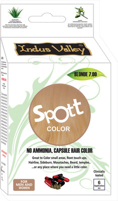 

Indus Valley Spott Color Blonde- Touch Up Pack, No Ammonia, Capsule Hair Color(Blonde 7.00)