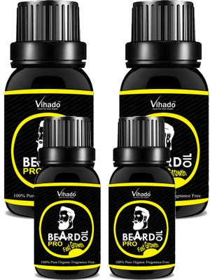 

VIHADO Lite Beard and Mustache Oil PRO Fast Growth 20 ml (Pack of 4) Hair Oil(20 ml)