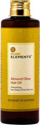 

Pure Elements Almond Olive Hair Oil 180 - A Nourishing Non Greasy Oil for Daily Use Hair Oil(180 ml)