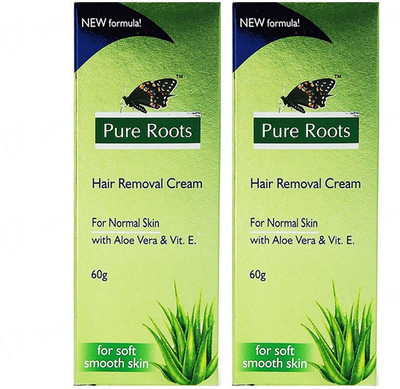 Pure Roots Aloe Vera Hair Removal Cream – 60g (Pack Of 2) Cream(120 g, Set of 2)