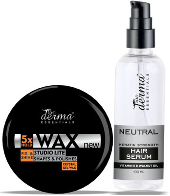 

True Derma Essentials Studio Lite Shine - 5x Hold Hair Wax + Keratin Strenght Hair Serum - Hair Wax(175 ml)