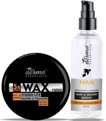 

True Derma Essentials Studio Lite Shine - 5 x Hold Hair Wax + Hair & Beard (Argan Oil) Serum - Hair Serum(175 ml)