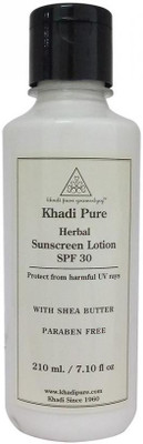 

Khadi Pure Herbal Sunscreen Lotion (SPF 30) With Sheabutter Paraben Free -210ml(210 ml)