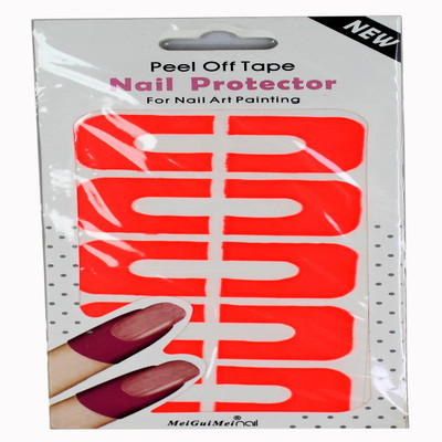 

Ear Lobe & Accessories 10pcs U-shape Peel Off Nail Polish Spill Proof Stickers Manicure Protector(Multicolour)