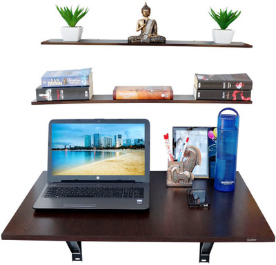 Captiver Big Elara Wenge Engineered Wood Study Table(Wall Mounted, Finish Color - Flowery Wenge)