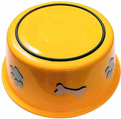 

ELTON 8017 Round Steel, Plastic Pet Bowl(850 ml Yellow)
