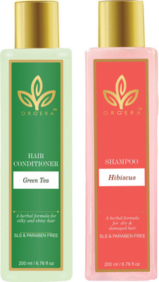 

Org'era Herbal sulfate free combo shampoo Hibiscus and conditioner Greentea(400 ml)