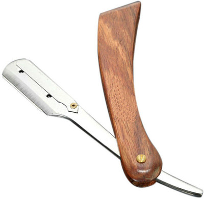 

Stylazo (MADE IN DUBAI) Premium Quality Straight Edge Wooden Barber Folding Shaving Razor Folding Straight Wooden Razor Knife
