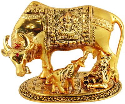 Goldgiftideas Kamdhenu Cow And Calf Statue With Lord Krishna Idol
