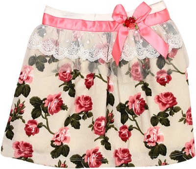 K.CO.89 Floral Print Baby Girls Flared Pink Skirt