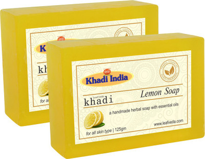 

LEAFVEDA Khadi Lemon Soap 125gm Pack of 2(250 g, Pack of 2)