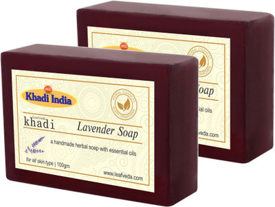 

LEAFVEDA Khadi Lavender Soap 100gm Pack of 2(200 g, Pack of 2)