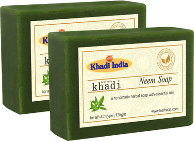 

LEAFVEDA Khadi Neem Soap 125gm Pack of 2(250 g, Pack of 2)