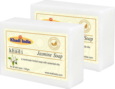 

LEAFVEDA Khadi Jasmine Soap 100gm Pack of 2(200 g, Pack of 2)