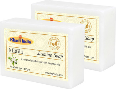 

LEAFVEDA Khadi Jasmine Soap 125gm Pack of 2(250 g, Pack of 2)